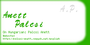 anett palcsi business card